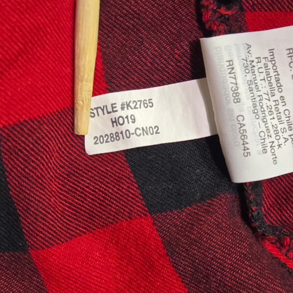 Madewell Buffalo Check Flannel Shirt Women M Red Black Plaid Tie Front Button Up - Picture 13 of 14